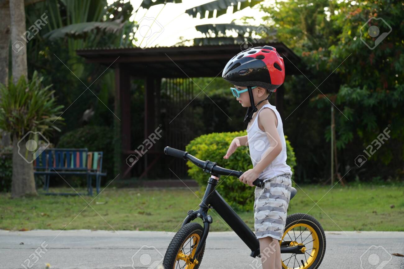 balance bike and helmet