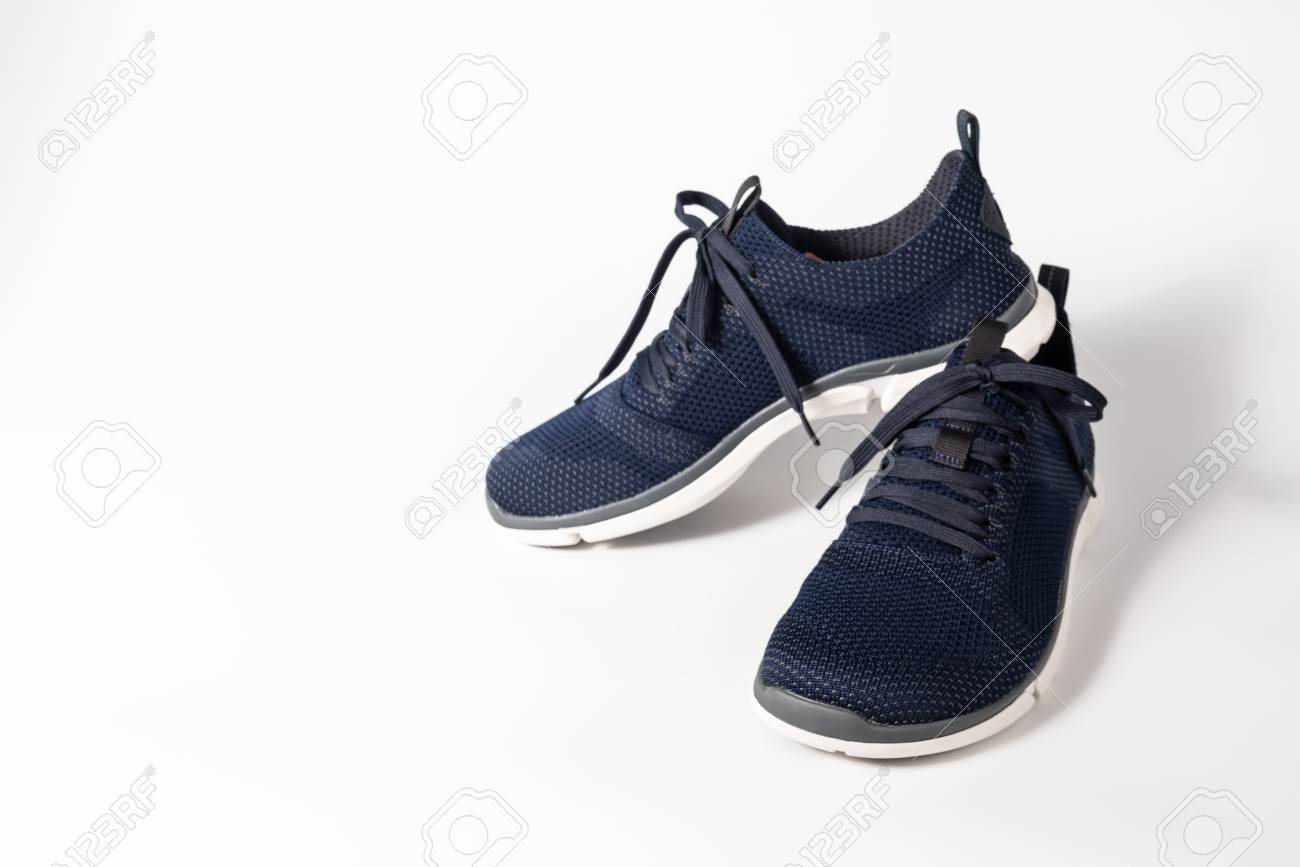Footwear Modern Running Sport Shoes Pair On Isolated White