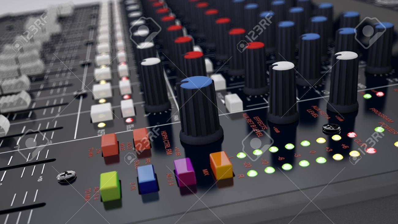 3 D のイラスト表示オーディオ ミキサー の写真素材 画像素材 Image