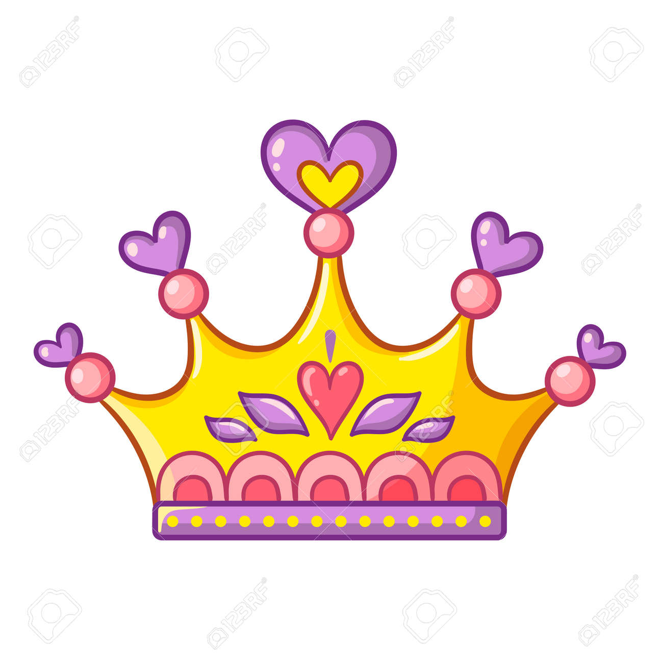 Princess Crown In Cartoon Style. Vector Illustration With Royal Accessory.  Royalty Free SVG, Cliparts, Vectors, and Stock Illustration. Image  181287966., image size:1300x1300