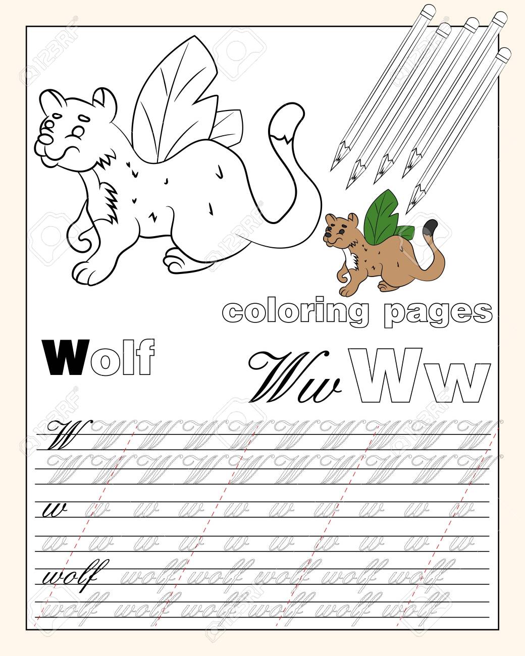 Download Vector Illustration Coloring Page Of English Alphabet With Animal Royalty Free Cliparts Vectors And Stock Illustration Image 126575820