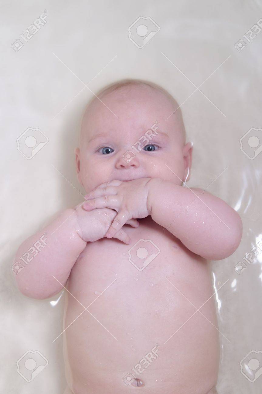 Little Baby Girl Taking A Bath Stock Photo Picture And Royalty Free Image Image