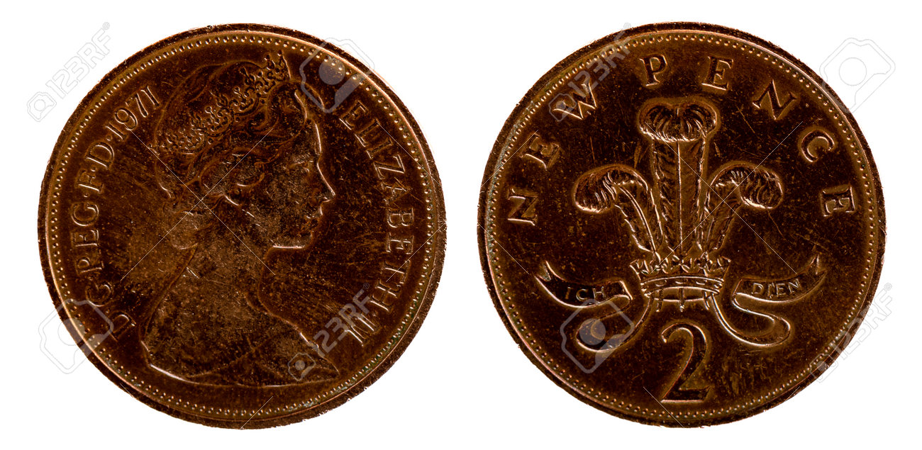 2 NewPence 1971 Elizabeth II Bronze Coin 2ペンス エリザベス 2世