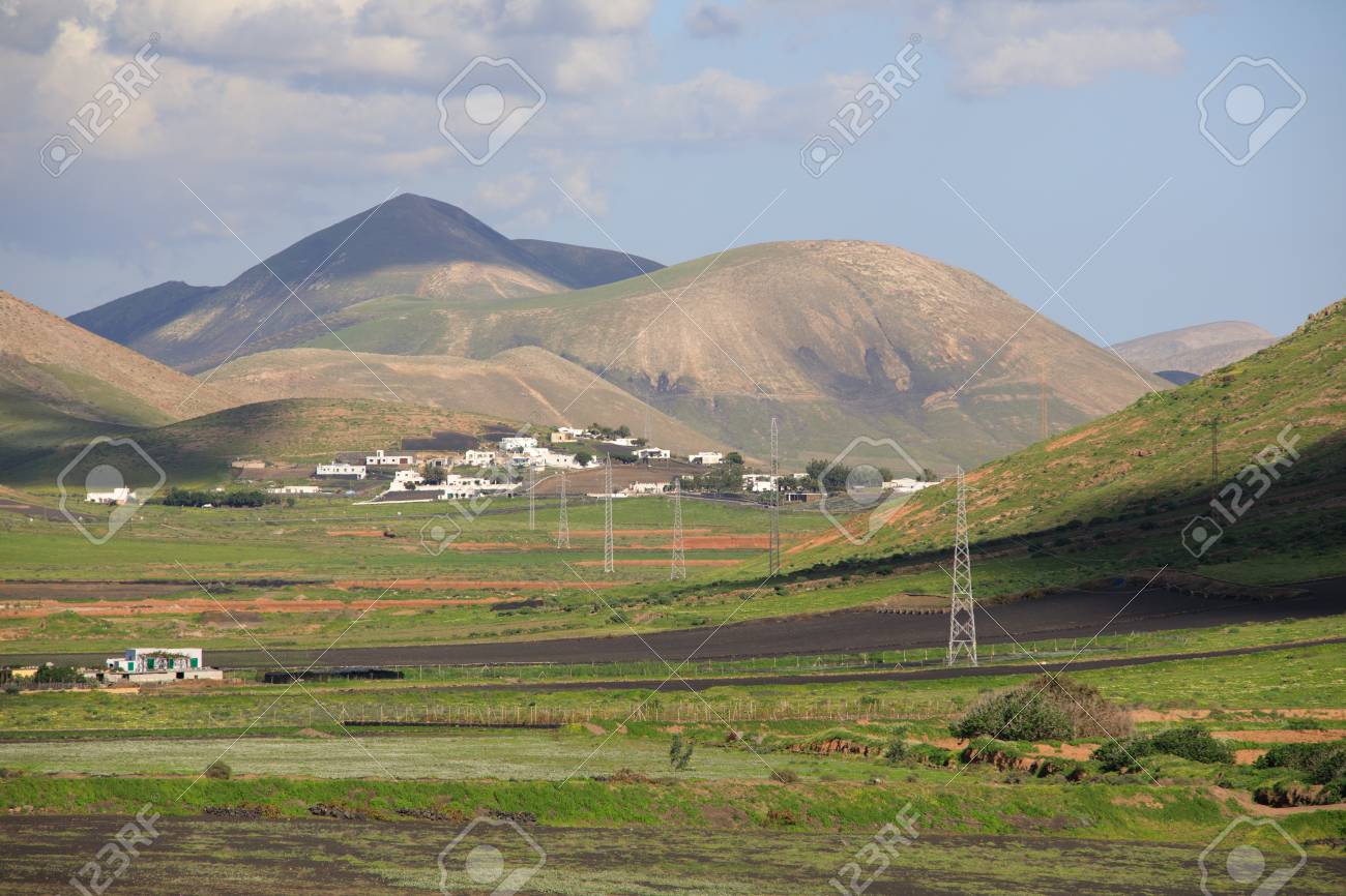 Volcanic, but green landscape on Lanzarote. - 81421714 Volcanic, but green landscape on Lanzarote. - 81421714
