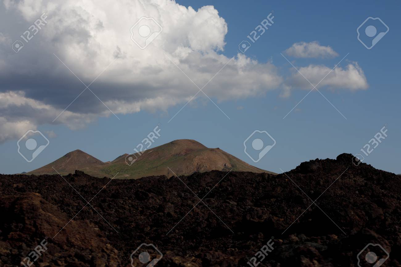 Volcanic, but green landscape on Lanzarote. - 81553133 Volcanic, but green landscape on Lanzarote. - 81553133
