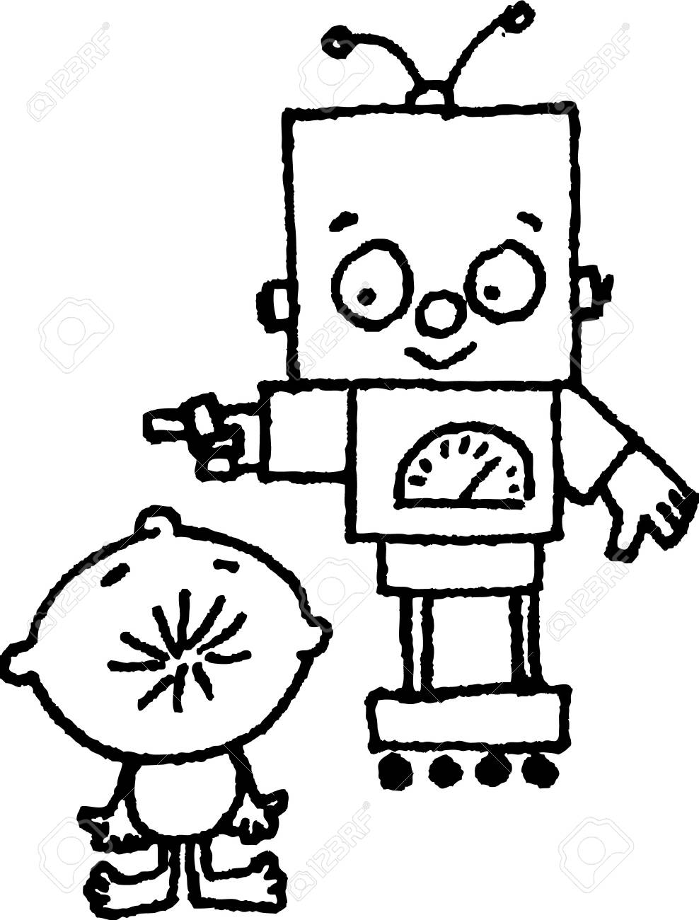 robot and boy