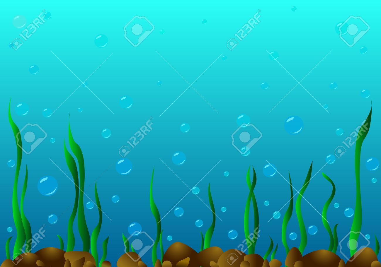Водоросли под водой рисунок