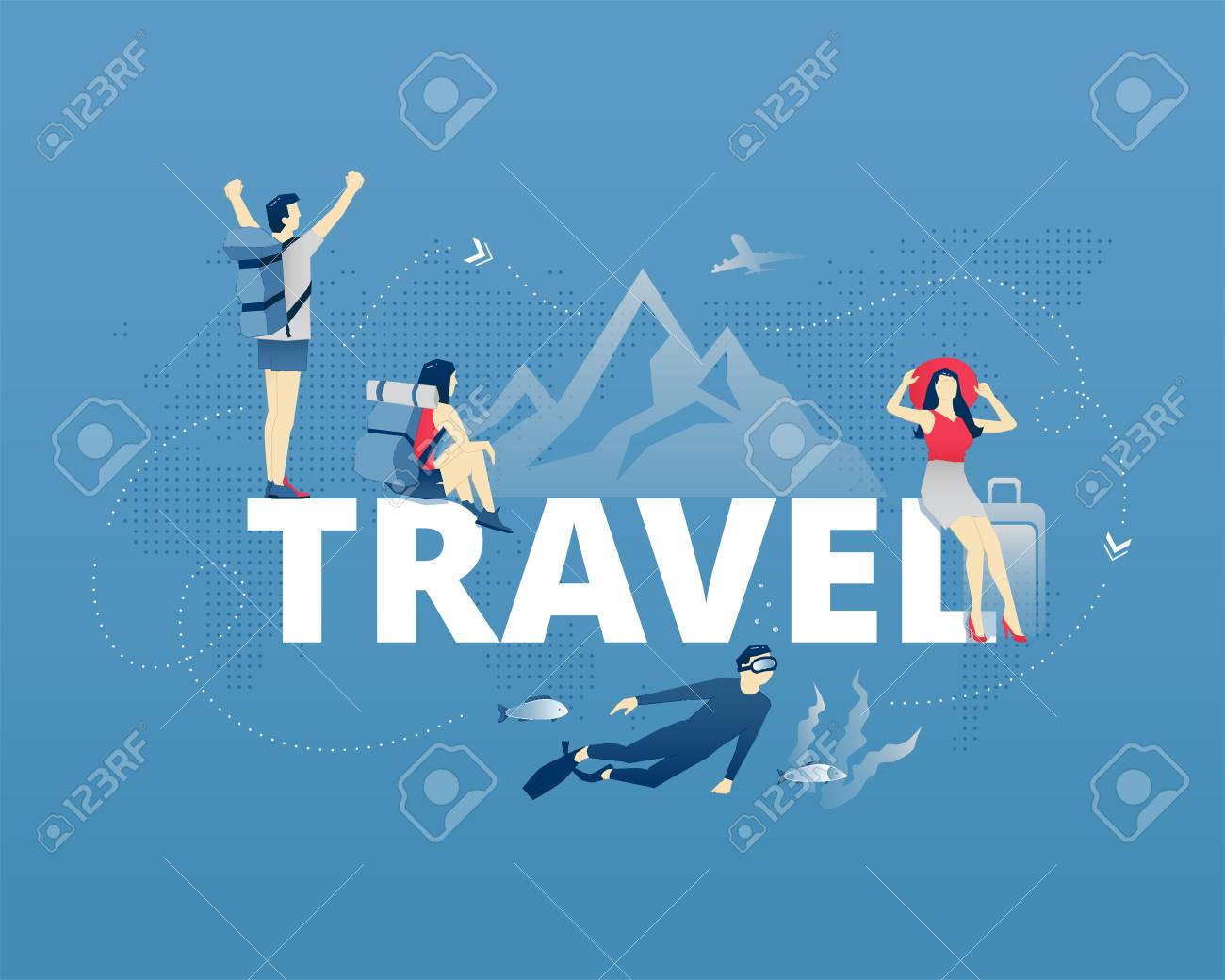 visual metaphor of world traveling exploring and vacation men