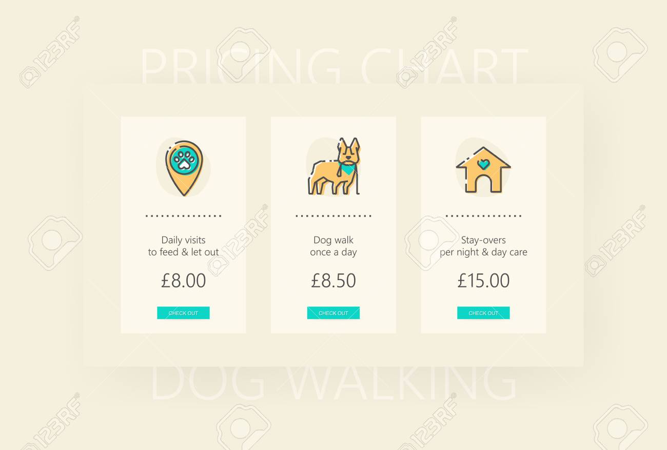 design template of pricing table dog walking and pet sitting pet sitting templates free