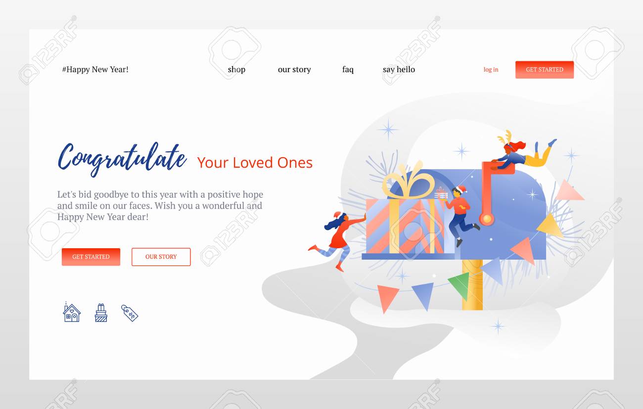 holiday mailing web page template design vector illustration mail template design