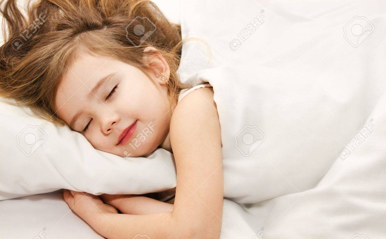 Adorable Little Girl Sleep In The Bed Stock Photo Picture And Royalty Free Image Image