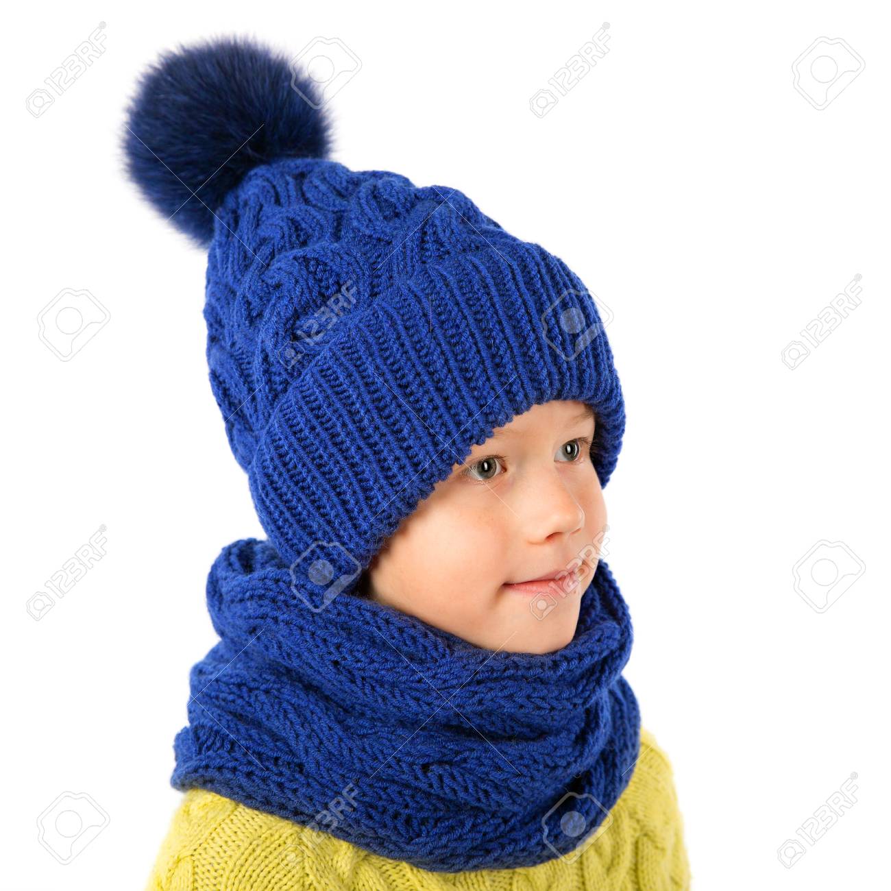 blue hat and scarf
