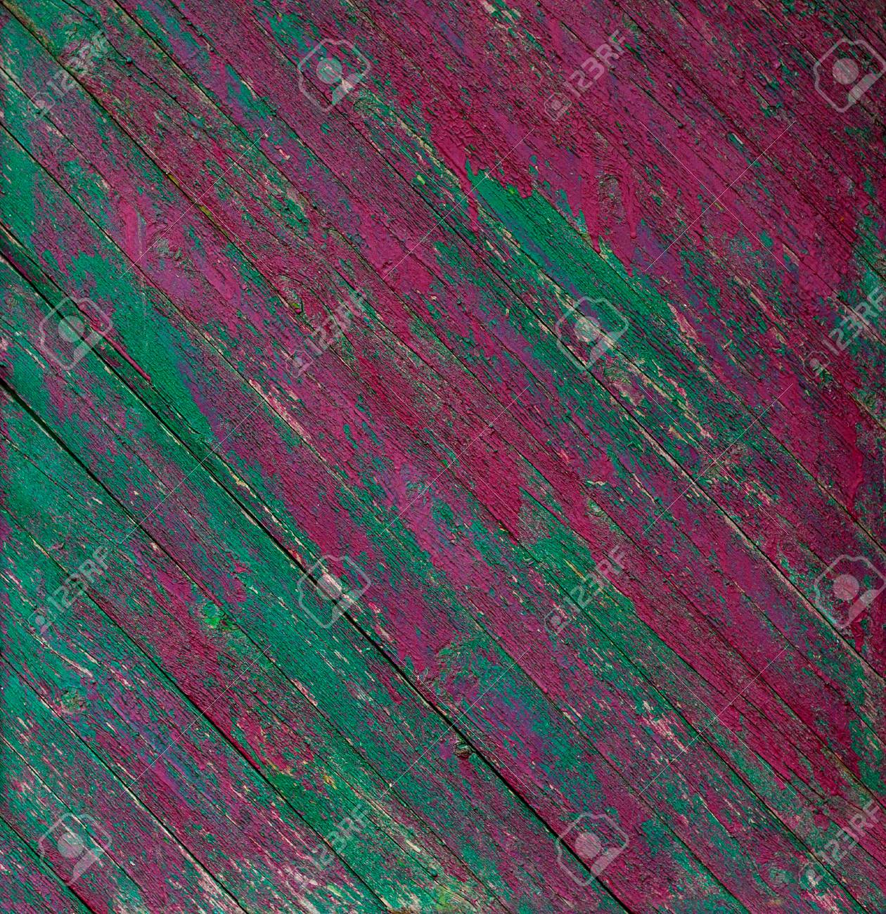 Vieux Rose En Bois Peint Rustique Et Clôture Verte Peinture