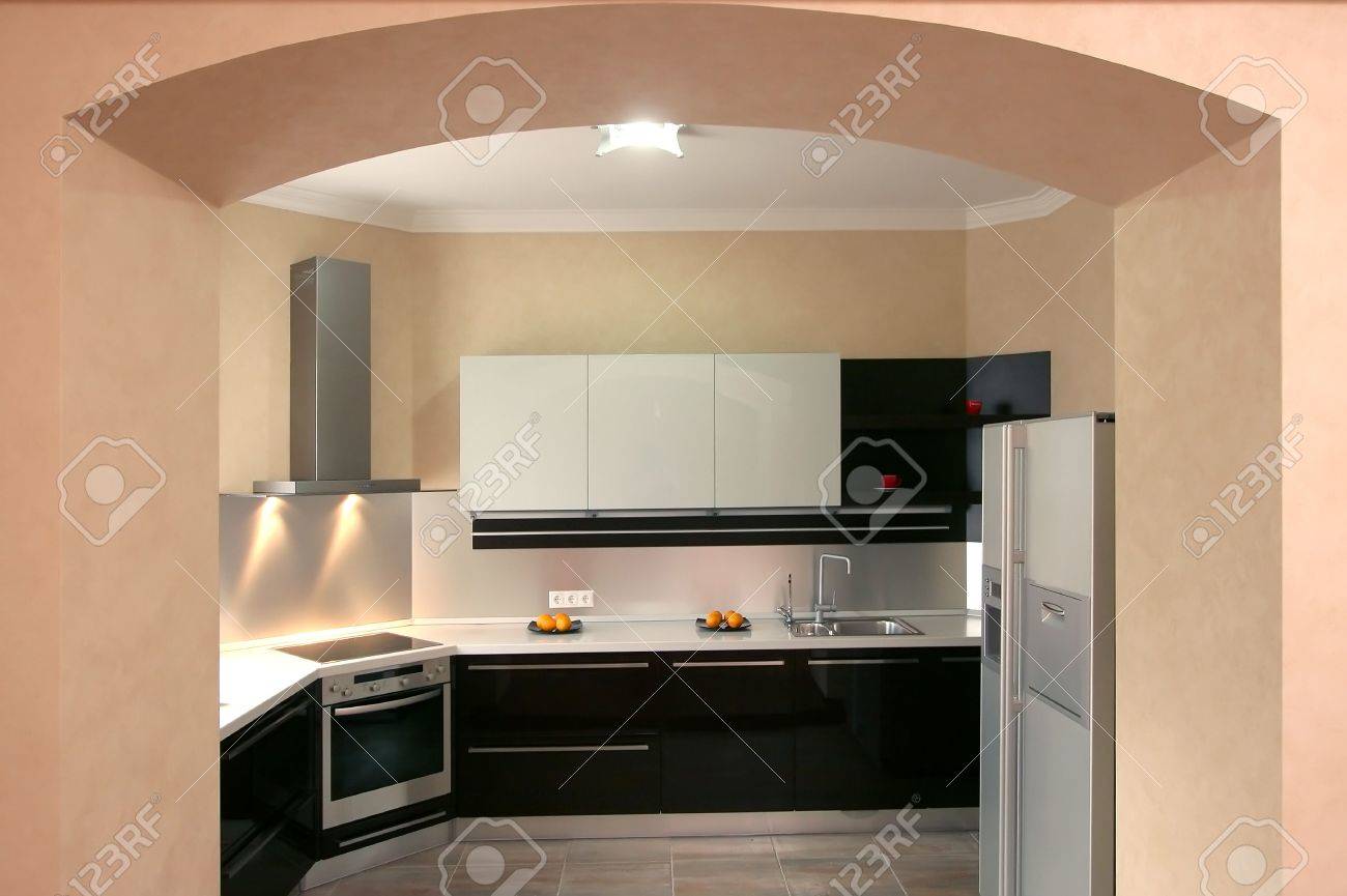 Uncategorized Kitchen Appliances Built In modern kitchen with the built in home appliances stock photo 4838296