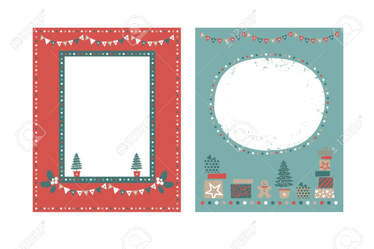 christmas frames set for congratulations invitations postcards