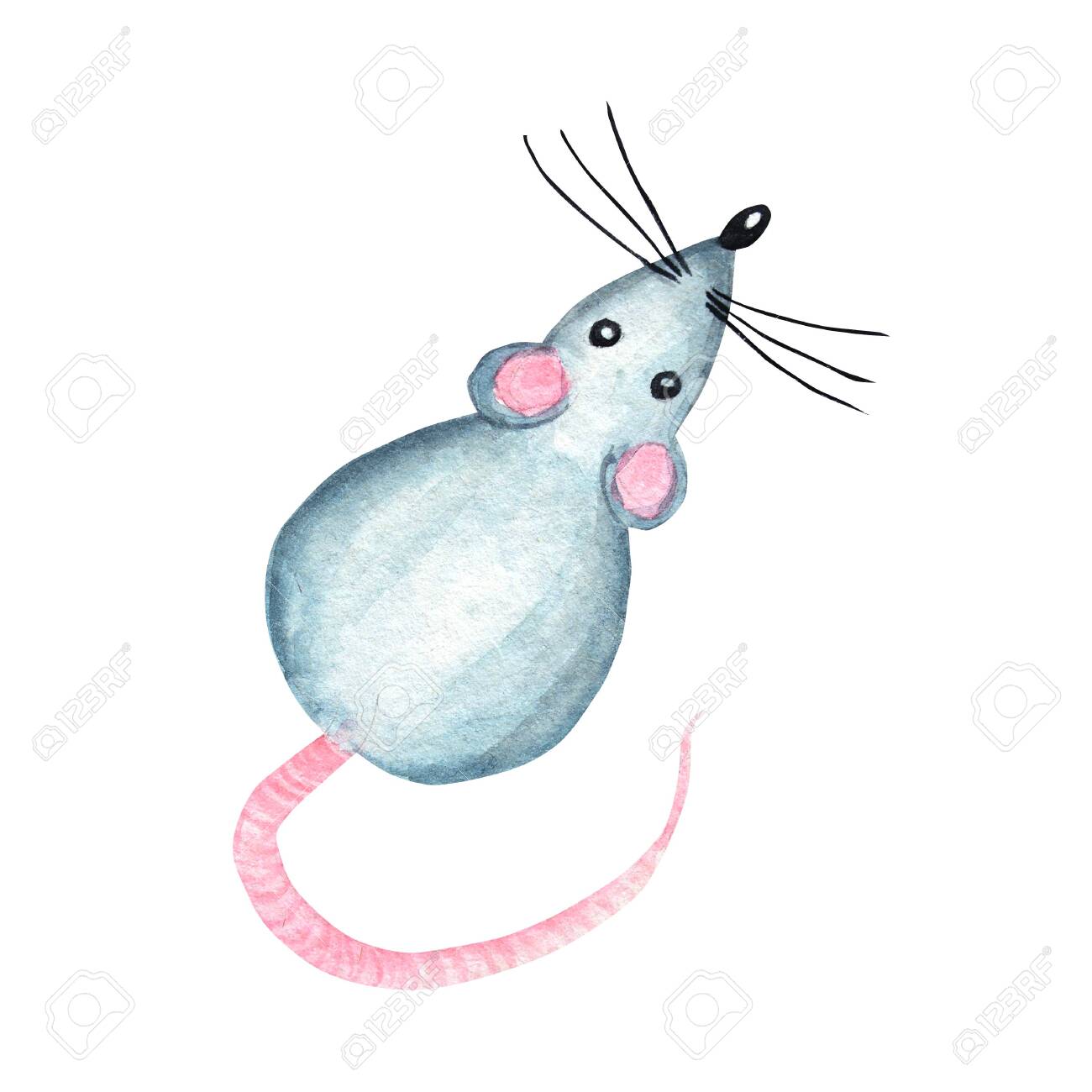Watercolor Cartoon Hand Drawing Rat Symbol Of The Chinese Horoscope Stock Photo Picture And Royalty Free Image Image 127023484 123rf
