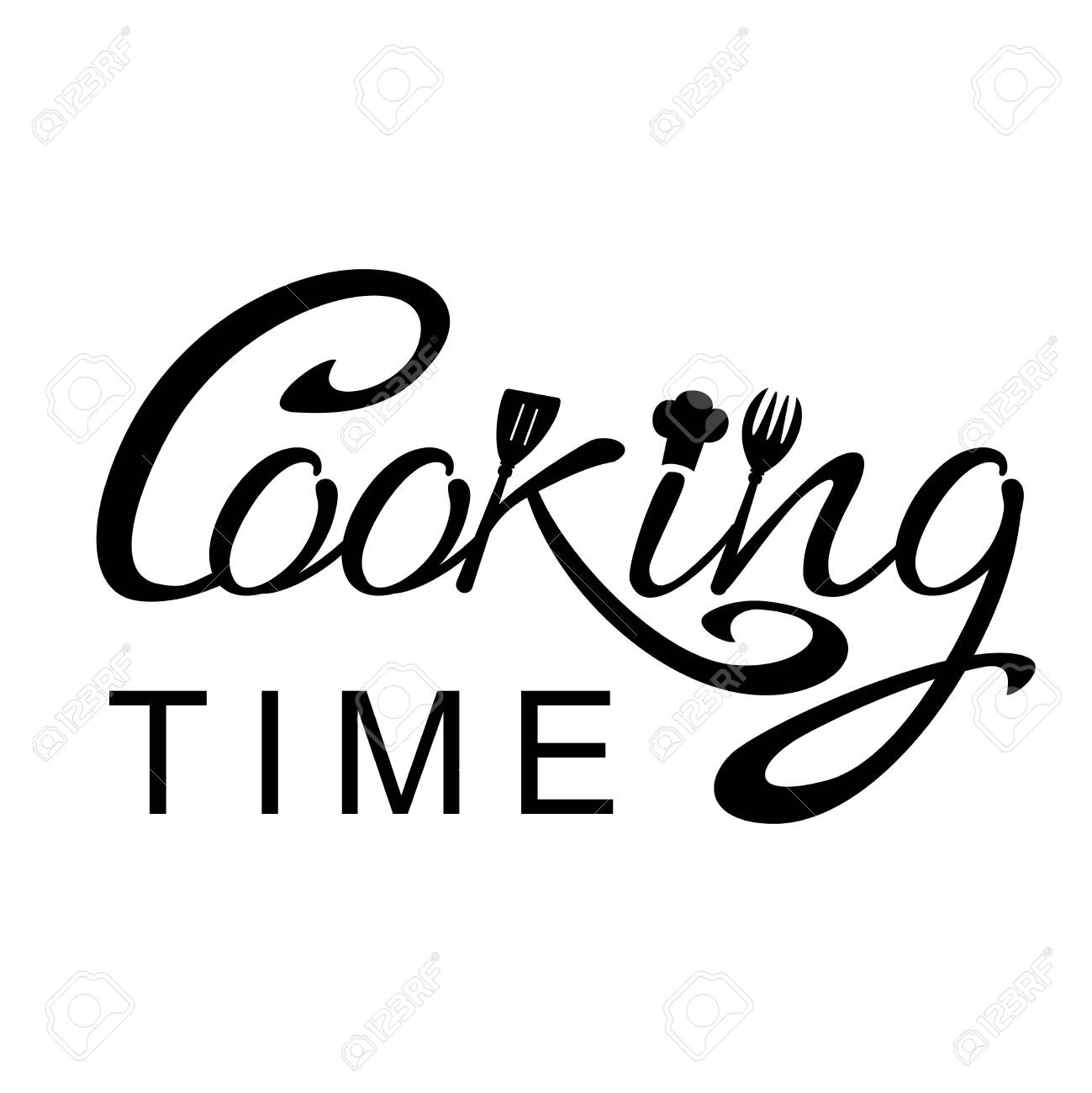 Its Cooking Time Wooden Kitchen Accessories Logo Design Vector Stock Photo Picture And Royalty Free Image Image 145307286