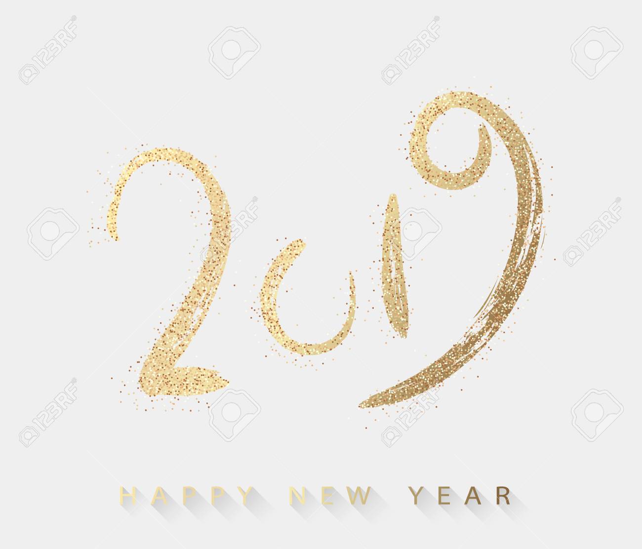 Happy 2019 >> Happy 2019 New Year Greeting Card With Gold Figures Vector Happy 2019 >> Happy 2019 New Year Greeting Card With Gold Figures Vector