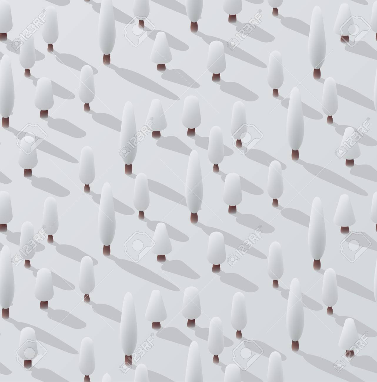 Abstract seamless pattern with white winter forest. Bird's eye view. Vector background. - 108842238 Abstract seamless pattern with white winter forest. Bird's eye view. Vector background. - 108842238