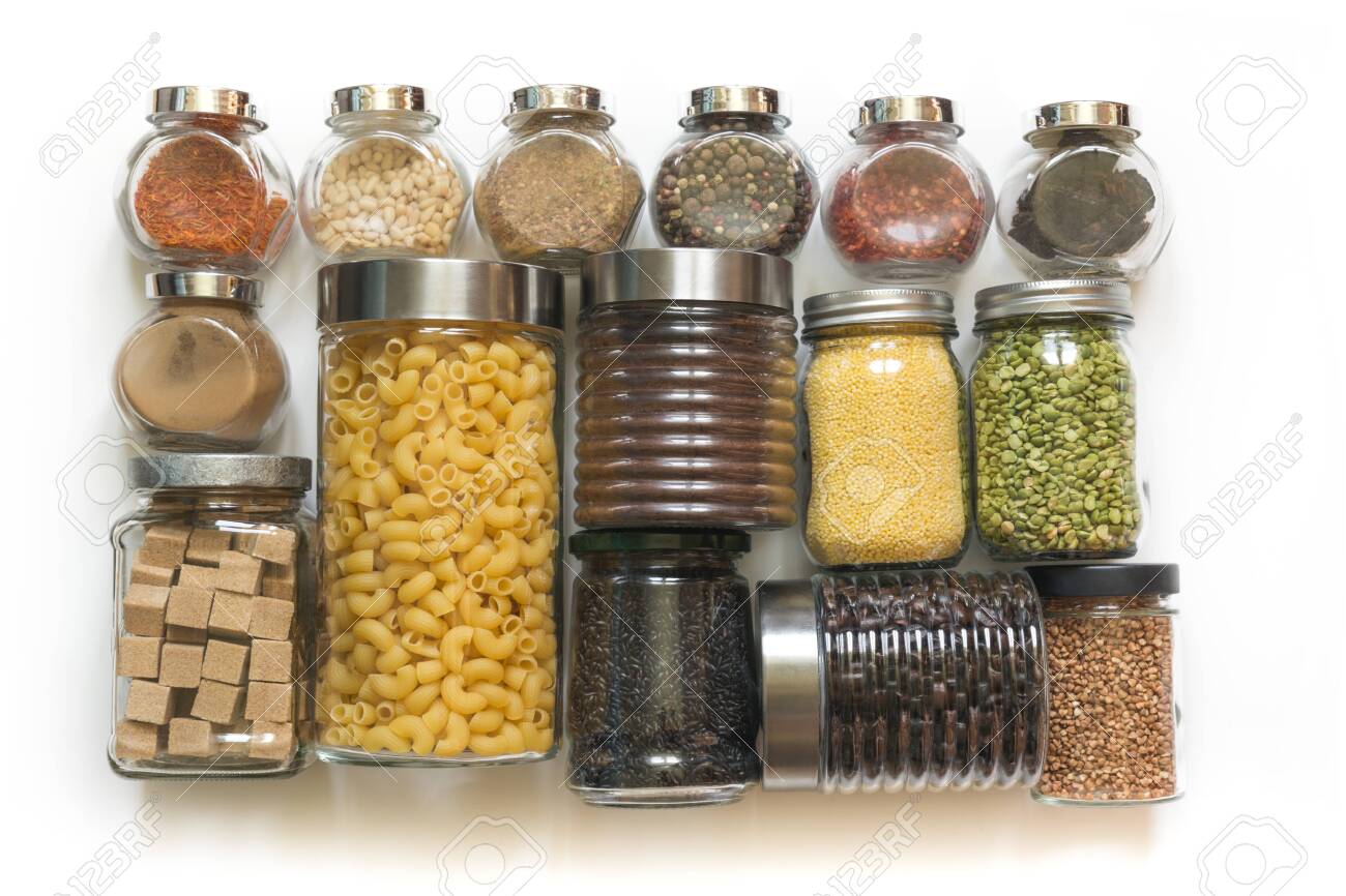 Homemade Set Of Wholegrain Cereals Pasta Spices Coffee Flour Stock Photo Picture And Royalty Free Image Image 123508047