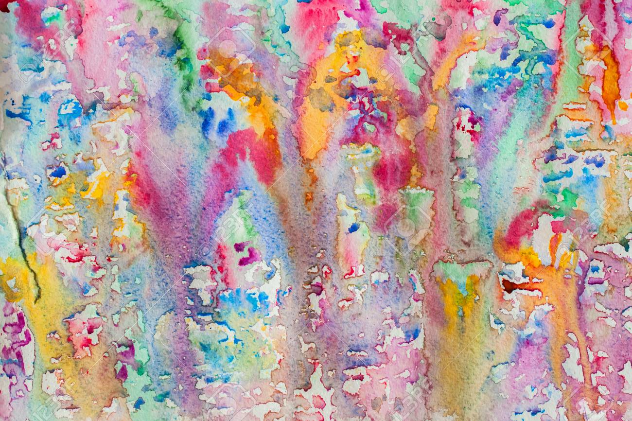 abstract watercolor all colors of the rainbow background painting