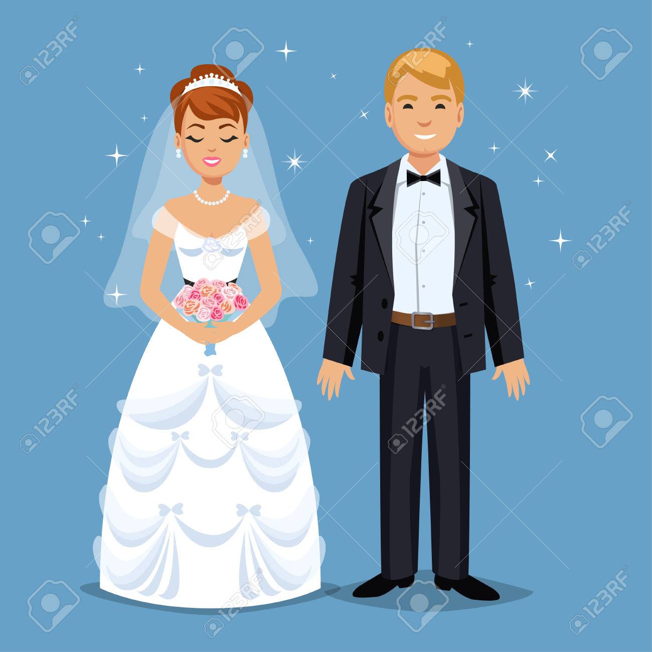 Cute Bride and groom, Wedding Party set illustration. Cartoon Wedding people couple. Vector illustration - 53256236 Cute Bride and groom, Wedding Party set illustration. Cartoon Wedding people couple. Vector illustration - 53256236