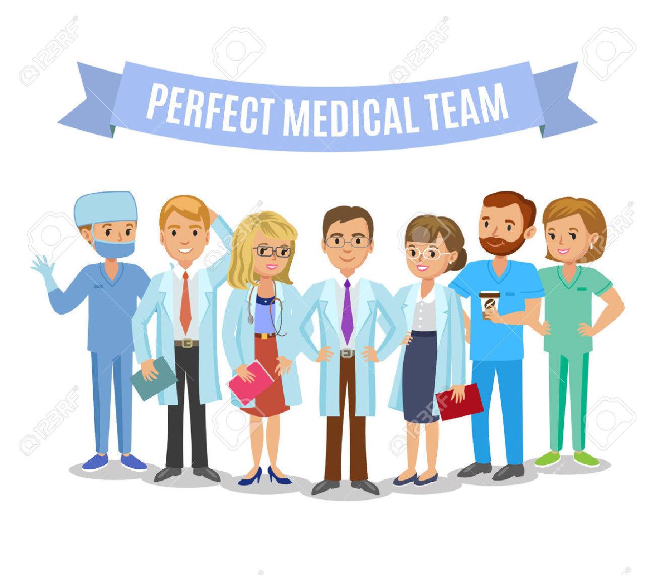 Medical team. Set of hospital medical staff. Doctors, nurses and surgeon. Healthcare and medical concept. Vector Illustration - 58062736 Medical team. Set of hospital medical staff. Doctors, nurses and surgeon. Healthcare and medical concept. Vector Illustration - 58062736