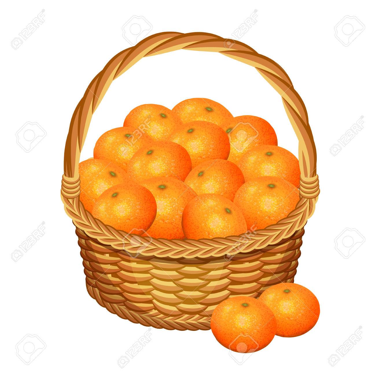 みかんのフルーツ バスケット ベクトル図 のイラスト素材 ベクタ Image