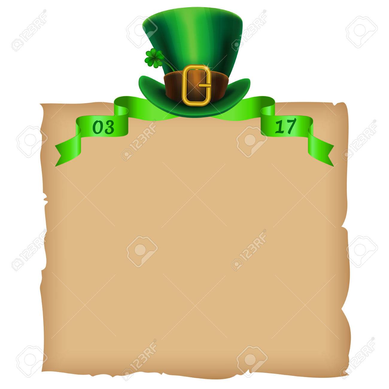st patricks day template old paper and leprechaun hat with leprechaun template