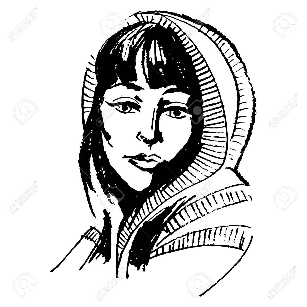 Beautiful Girl With Makeup In Winter Cap Portrait Of Fashion