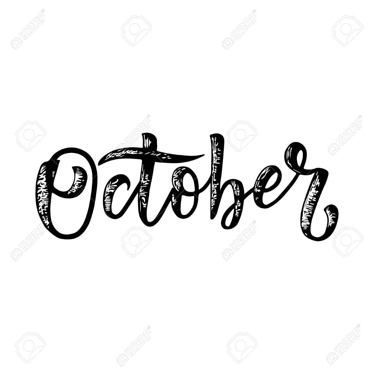handwritten name of month calligraphy word for calendars and