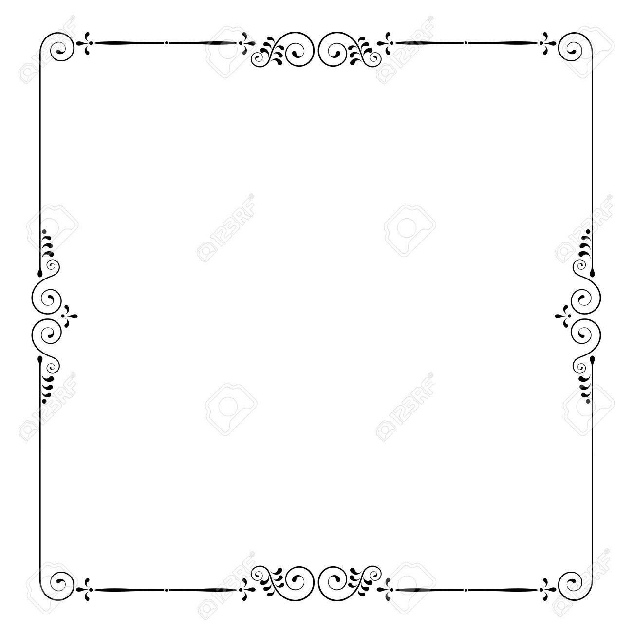 Platz Dekorativen Rahmen Mit Strudeln Und Blattern Fur Einladungen Und Zertifikate Lizenzfrei Nutzbare Vektorgrafiken Clip Arts Illustrationen Image 45643967
