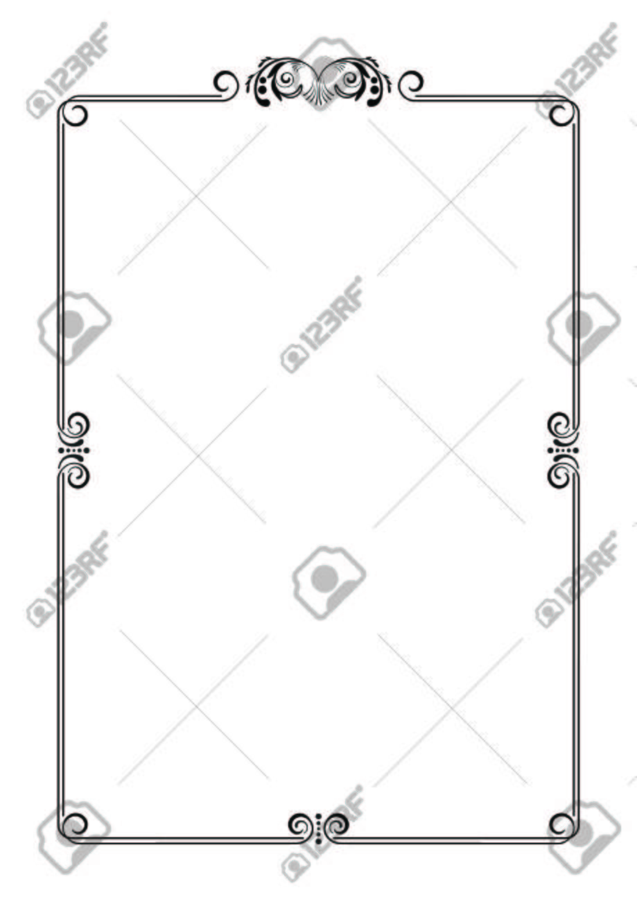 black decorative frame with swirls and leaves template for diplomas