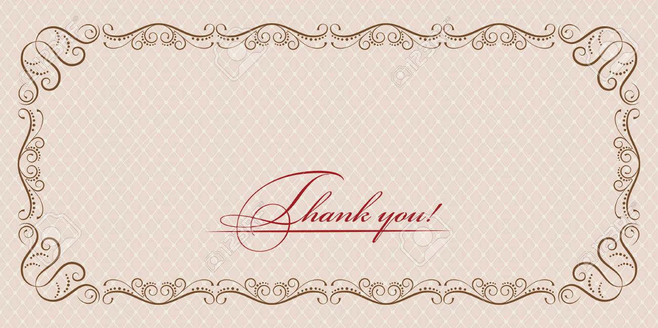 thank you card with ornate border thank you card borders