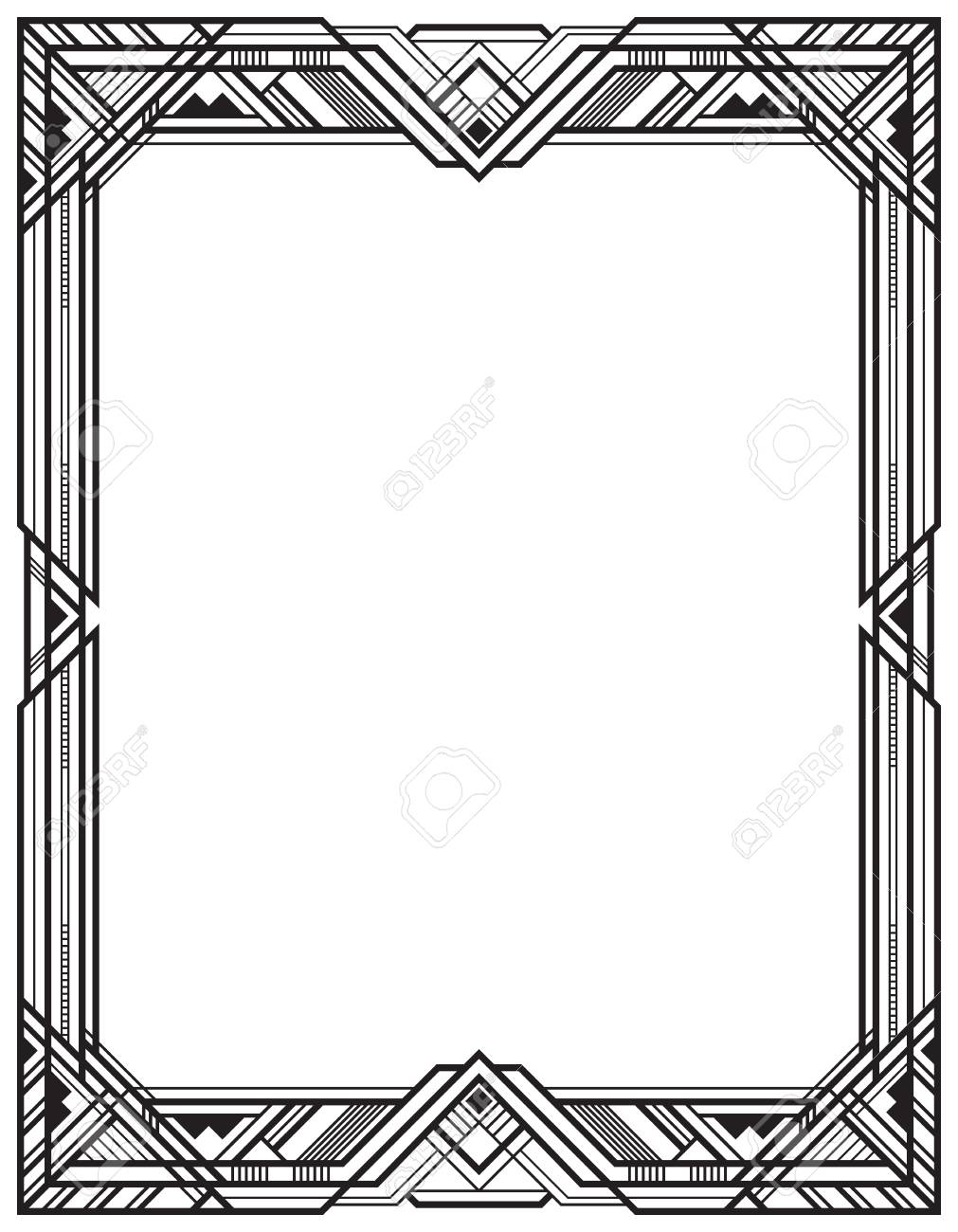 Rectangular Black Retro Frame Art Deco Style Royalty Free Rectangular Black Retro Frame Art Deco Style Royalty Free