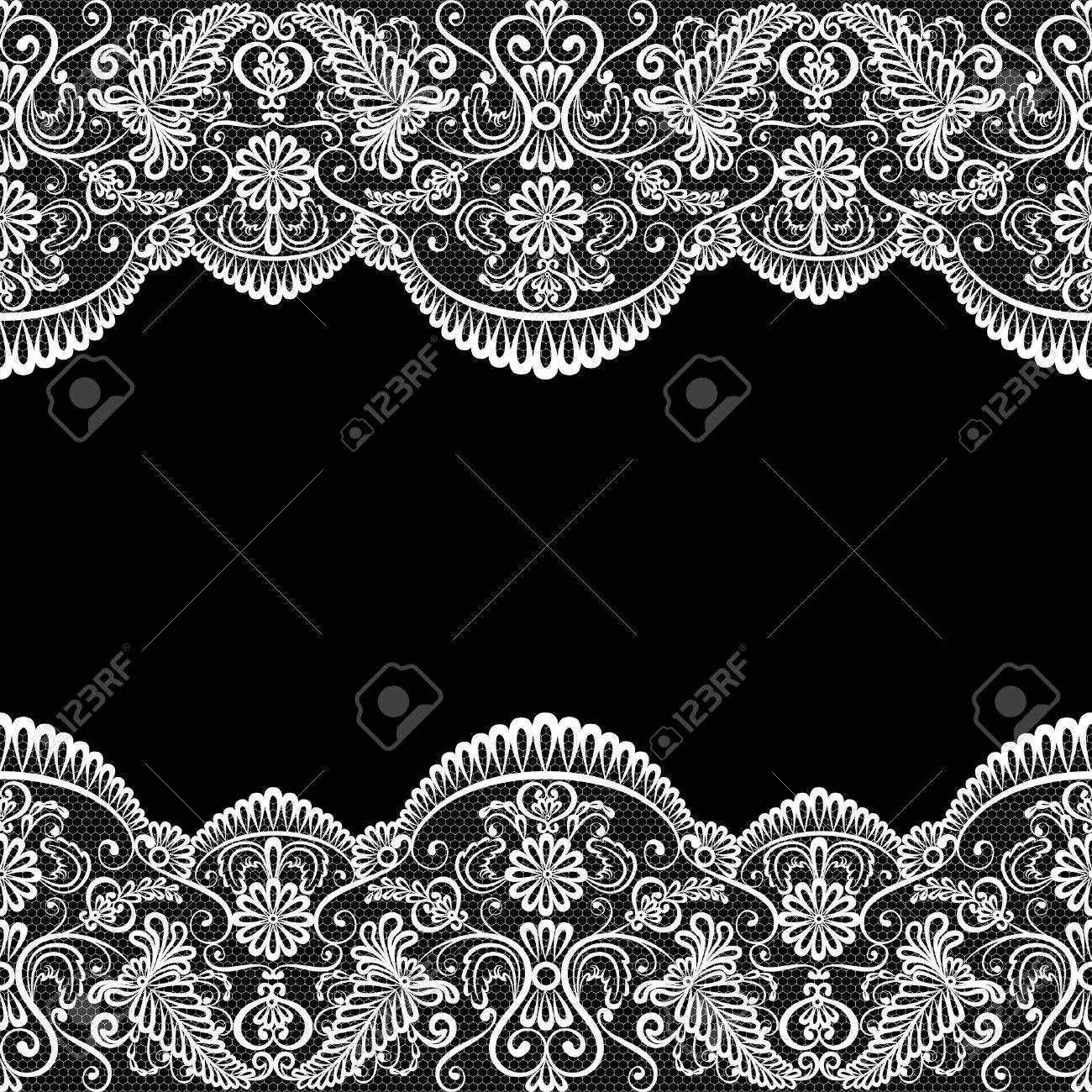 template for wedding invitation or greeting card with lace fabric