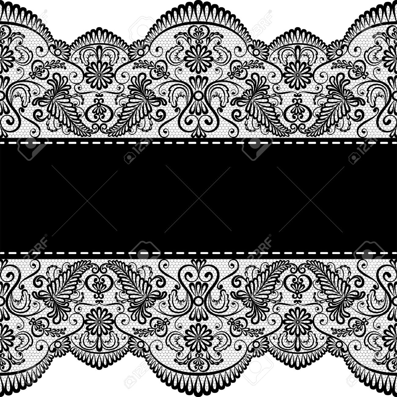 template for wedding invitation or greeting card with lace border