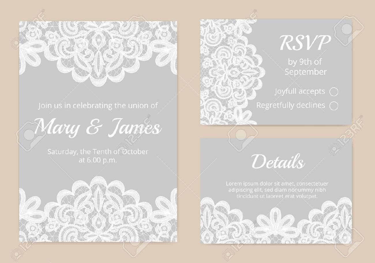 Templates of invitation lace cards for wedding - 45934985 Templates of invitation lace cards for wedding - 45934985