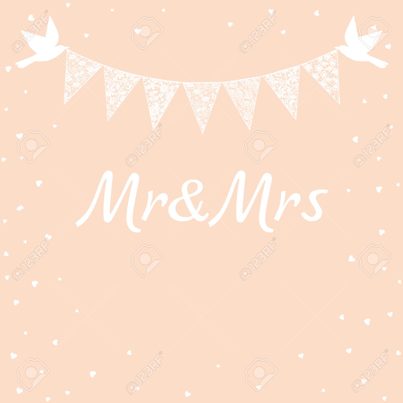 Wedding Invitation Card Template With White Lace Bunting And Royalty Free Cliparts Vectors And Stock Illustration Image 46326027