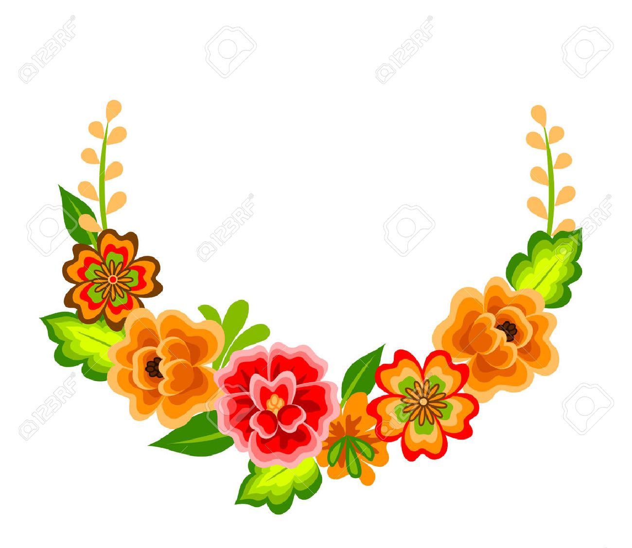 Coroa De Flores Com Flores Mexicanas. Decoração Floral Isolada No Branco Ilustraciones Svg, Vectoriales, Clip Art Vectorizado Libre De Derechos. Image 64298708. Coroa De Flores Com Flores Mexicanas. Decoração Floral Isolada No Branco Ilustraciones Svg, Vectoriales, Clip Art Vectorizado Libre De Derechos. Image 64298708.