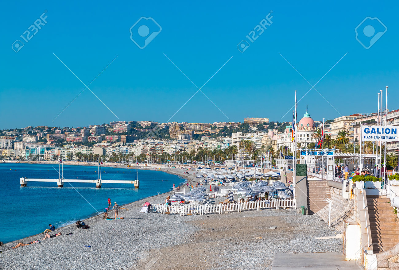 nice france october 6 2016 view of nice coastline on the mediterranean