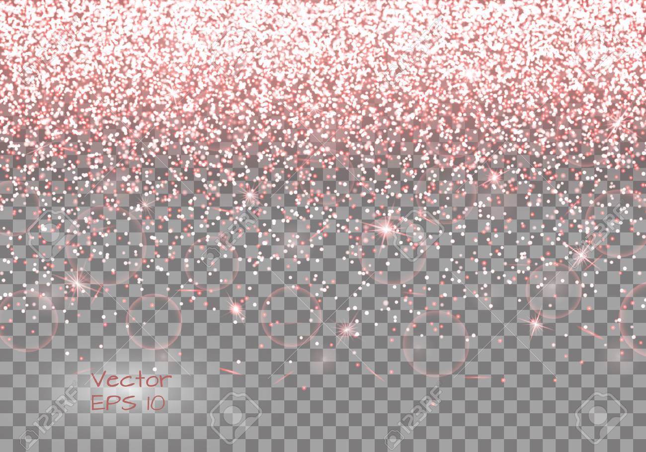 きらめきライトと活気のある背景 透明な背景にピンクのグリッターの輝き のイラスト素材 ベクタ Image きらめきライトと活気のある背景 透明な背景にピンクのグリッターの輝き のイラスト素材 ベクタ Image