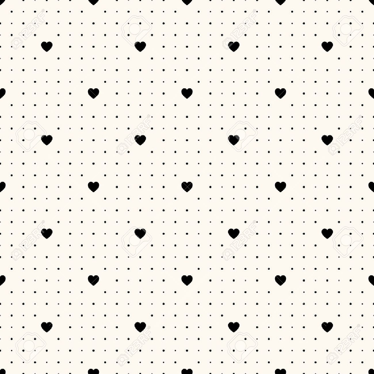 シームレスなレトロ パターン ベクトル 心を持つポルカ ドット 壁紙 パターンの塗りつぶし Web ページの背景 表面のテクスチャに使用することができます のイラスト素材 ベクタ Image