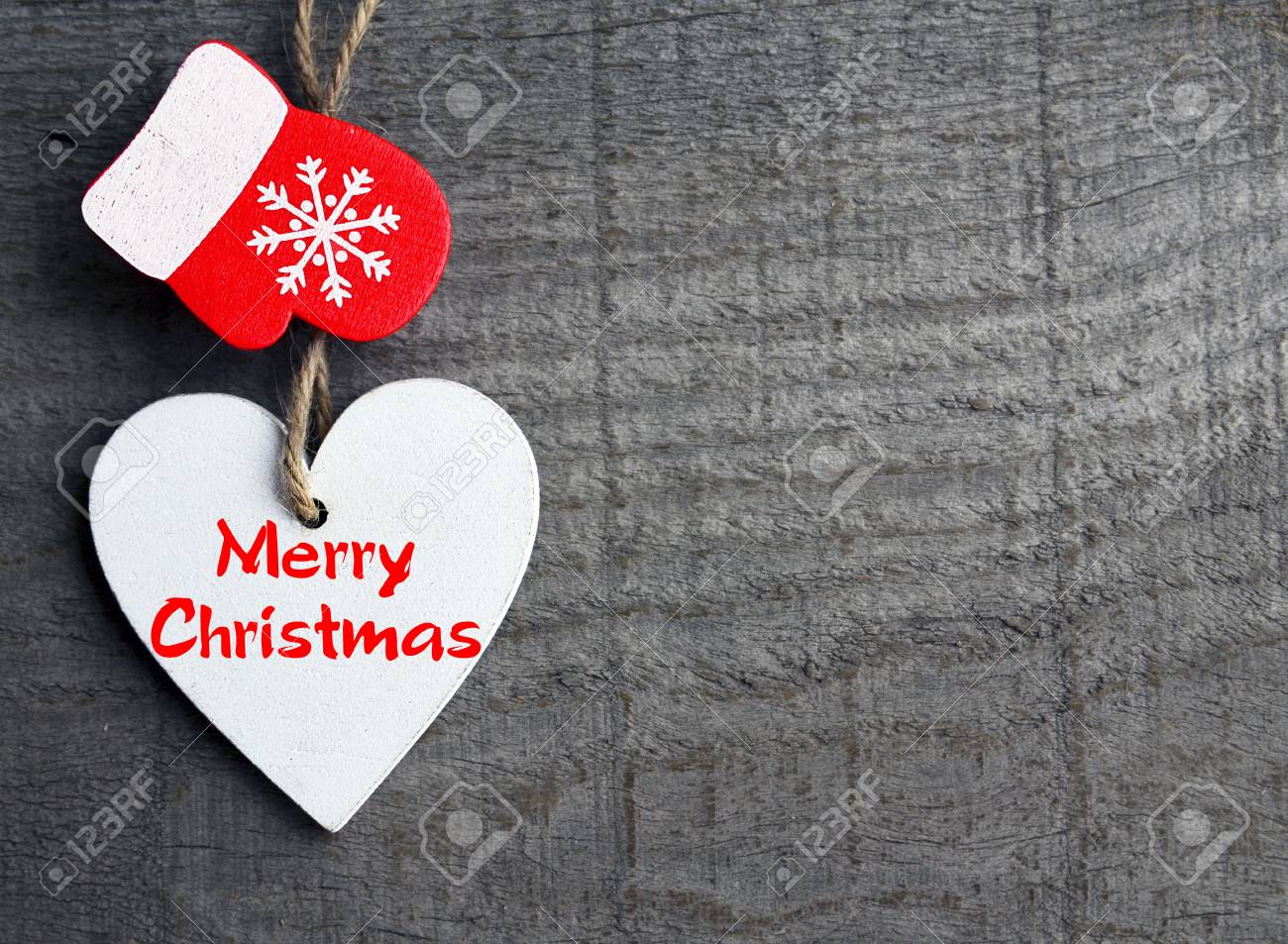 En Bois Suspendus Cœur Decoration De Noel Joyeux Noel