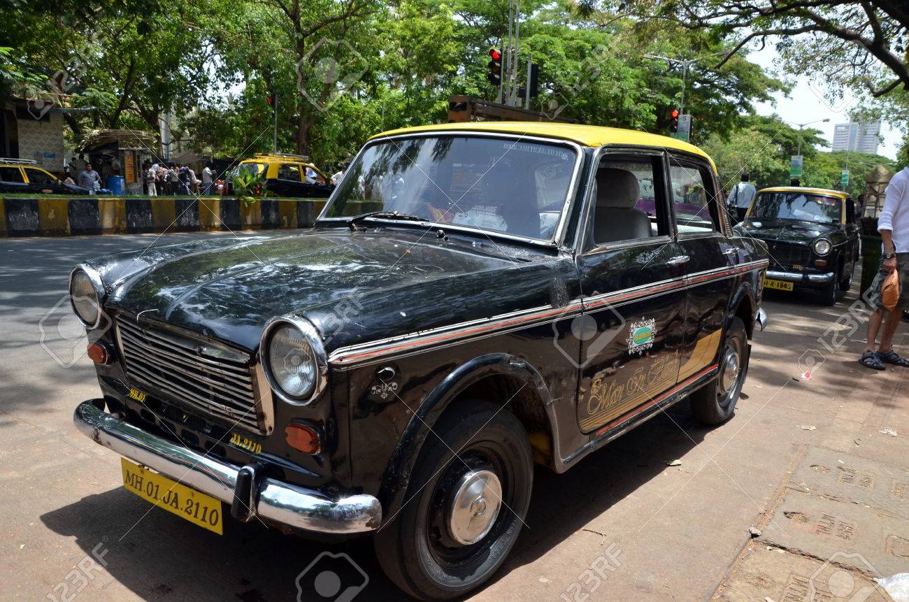 Old Black And Yellow Mumbai Taxi Stock Photo Picture And Royalty