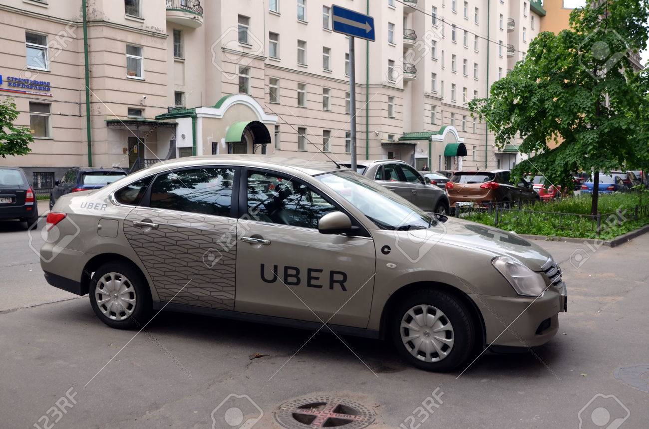 ST-PETERSBURG, RUSSIA - JUNE 20, 2017: Uber Taxi. Uber 