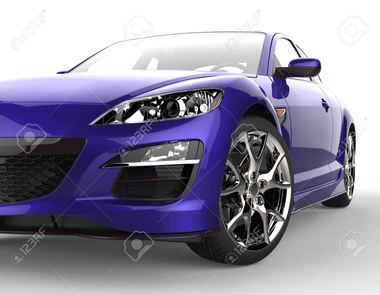 紫色の車の極端なクローズ アップ の写真素材 画像素材 Image