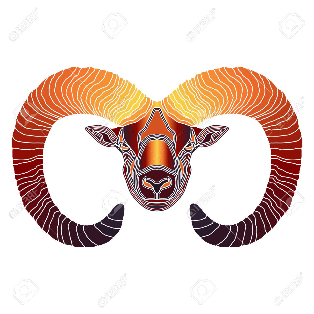 Bright Colorful Ram, Zodiac Aries Sign For Predestination And Horoscope Royalty Free SVG, Cliparts, Vectors, And Stock Illustration. Image 50845617.