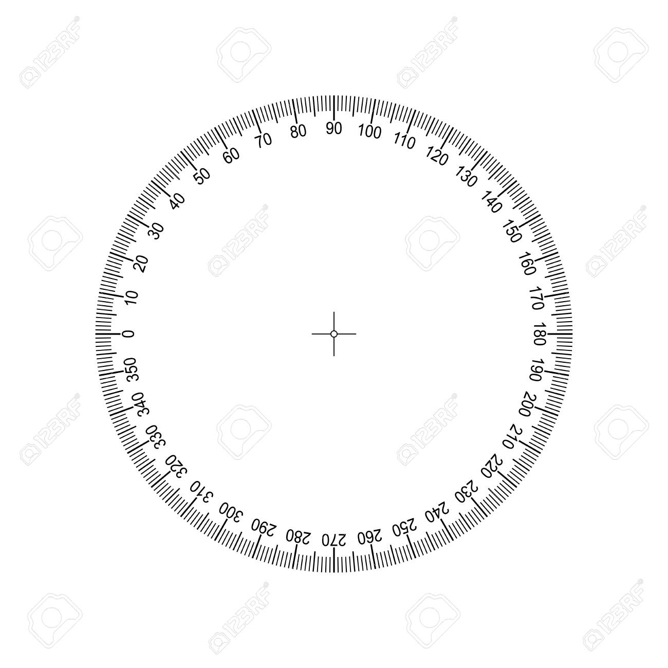 Protractor 360 amounts Measuring circle scale. Measuring spherical.. image relating to Printable Protractor 360 named Protractor 360 amounts Measuring circle scale. Measuring spherical..