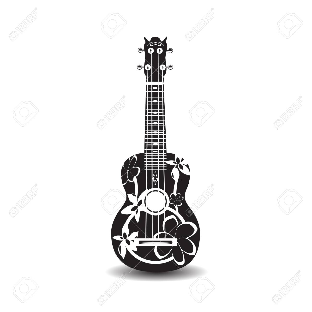Vector Illustration Of Ukulele Isolated On White Background
